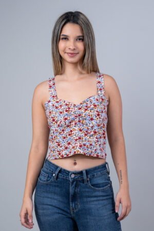 Top con Tiras Escote en Forma de Corazon
