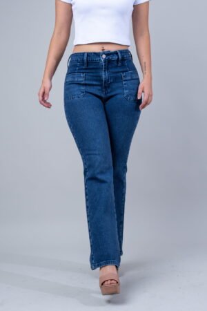 Jeans Corte Bota Bolsillos de Moda
