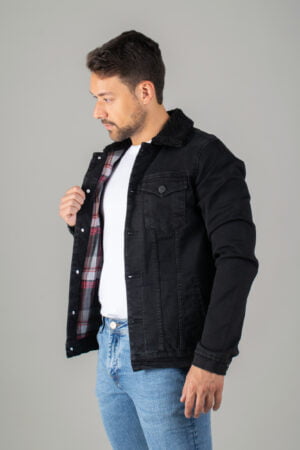 Chaqueta Jean Forrada y Cuello de Peluche
