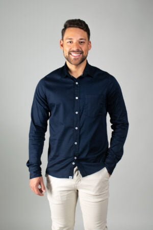 Camisa Llana Manga Larga con Botones